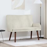 vidaXL Sofa 2 places Crème 115 x 61 x 87 cm Velours