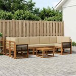 vidaXL Ensemble de canapés d'extérieur avec coussin 6 Pièces Naturel