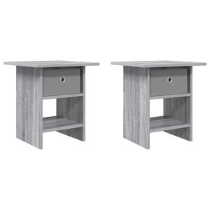 vidaXL Table de chevet 2 pc Gris Sonoma 41 x 40 x 45 cm