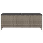 vidaXL Banc de jardin avec coussin gris 110x30x40 5 cm résine tressée