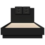 vidaXL Cadre de lit avec LED sans matelas noir 100x200 cm
