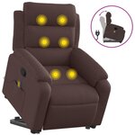 vidaXL Fauteuil inclinable de massage Marron foncé Tissu