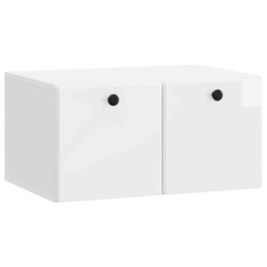 vidaXL Meuble TV mural 59 5 x 41 x 30 cm Blanc brillant
