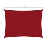 vidaXL Voile de parasol Tissu Oxford rectangulaire 2 5x4 m Rouge