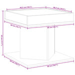 vidaXL Table basse avec LED gris béton 50x50x45 cm bois d'ingénierie