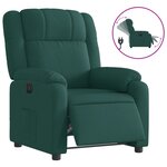 vidaXL Fauteuil inclinable électrique Vert foncé Tissu