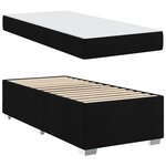 vidaXL Cadre de lit avec matelas Noir 90 x 190 cm tissu