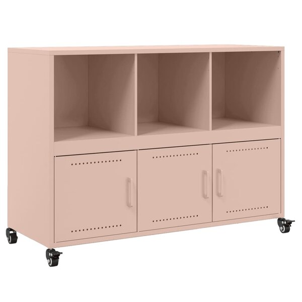 vidaXL Buffet rose 100 5x39x72 cm acier