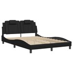 vidaXL Cadre de lit Viana avec LED sans matelas noir 140x200 cm