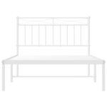 vidaXL Cadre de lit métal sans matelas et tête de lit blanc 107x203 cm
