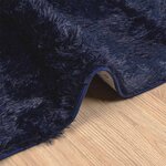 vidaXL Tapis shaggy à poils longs NAVARRA bleu marine 200x200 cm