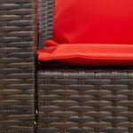 vidaXL Canapé de jardin avec coussins 5 places brun résine tressée
