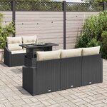 vidaXL Ensemble de canapé de jardin 6 Pièces Noir Poly rotin