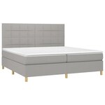 vidaXL Sommier à lattes de lit matelas et LED Gris clair 200x200 cm