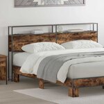 vidaXL Tête de lit de rangement Chêne fumé 200 cm Bois d'ingénierie