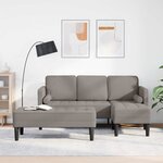 vidaXL Ensemble de Canapés avec coussin 2 Pièces Taupe Polyester