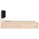 vidaXL Cadre de lit avec tête de lit rembourrée Noir 135 x 190 cm