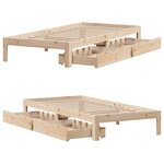 vidaXL Cadre de lit avec tiroirs sans matelas 75x190 cm