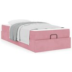vidaXL Cadre de lit avec matelas Rose 90 x 200 cm Velours