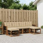vidaXL Ensemble de canapés d'extérieur 6 Pièces Naturel et Beige