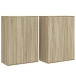 vidaXL Buffets 2 Pièces chêne sonoma 60x31x84 cm bois d'ingénierie