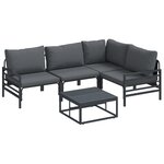 vidaXL Ensemble de canapé de jardin 6 Pièces Anthracite Acier