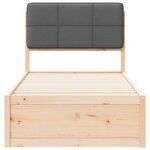 vidaXL Cadre de lit avec tête de lit rembourrée Gris foncé 90 x 190 cm