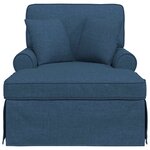vidaXL Chaise lounge avec jupe Bleu 91 x 157 x 91 cm tissu