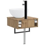 vidaXL Basin de lavage mural Chêne artisanal 40 x 41 x 40 5 cm