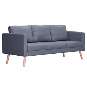 vidaXL Canapé à 3 places Tissu Gris foncé