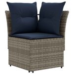 vidaXL Ensembles de meubles 7 Pièces Gris et bleu marine Rotin PE