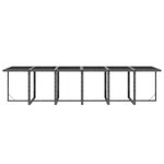 vidaXL Ensemble à manger de jardin coussins 13 Pièces Résine tressée Gris