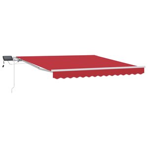 vidaXL Auvent Rétractable avec Rouge 300 x 250 cm tissu