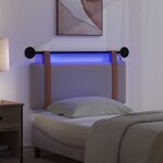 vidaXL Tête de lit suspendue Avec lumière LED Taupe PU antique