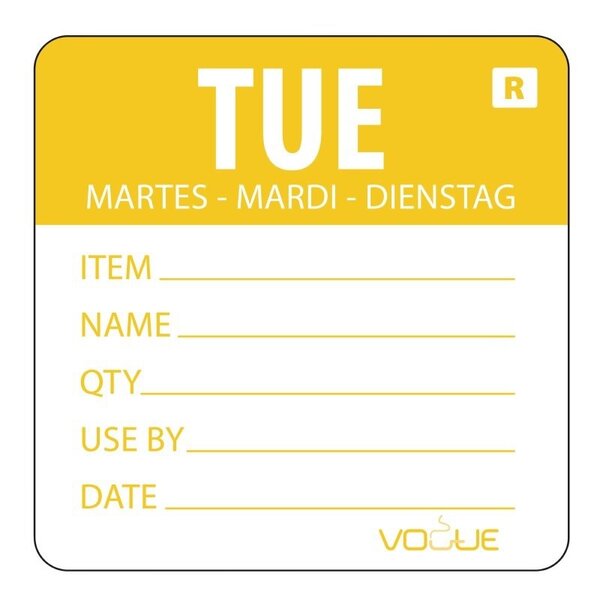 Lot de 500 étiquettes jour de la semaine - vogue -  - polypropylène60 40