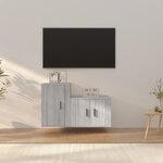 vidaXL Ensemble de meubles TV 2 Pièces Sonoma gris Bois d'ingénierie