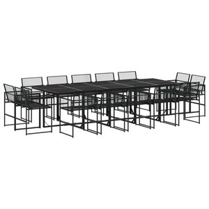 vidaXL Ensemble à manger de jardin 15 Pièces noir résine tressée