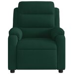 vidaXL Fauteuil inclinable électrique vert foncé velours