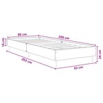 vidaXL Cadre de lit Chêne artisanal 80 x 200 cm Bois d'ingénierie