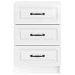 vidaXL Cabinet de chevet avec tiroir Blanc brillant 43 x 41 x 63 5 cm