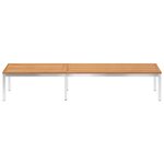 vidaXL Chaise longue avec coussin Bois de teck et acier inoxydable