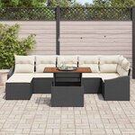 vidaXL Ensemble de canapé de jardin 8 Pièces Noir Poly rotin