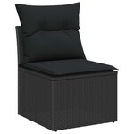 vidaXL Ensemble de canapé de jardin avec coussin 5 Pièces Noir Polyrotin