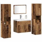 vidaXL Ensemble de mobilier de salle de bain 4 Pièces Bois Ancien