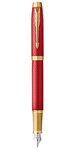 PARKER IM PREMIUM Stylo plume  Rouge  Plume moyenne  encre bleue  Coffret cadeau