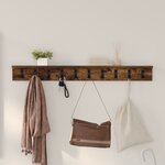 vidaXL Porte-manteau mural Chêne fumé 100 x 10.5 x 10.5 cm