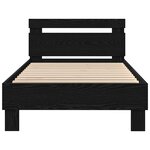 vidaXL Cadre de lit Chêne noir 75 x 190 cm Bois d'ingénierie