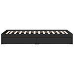 vidaXL Cadre de lit avec tiroirs sans matelas noir 90x200 cm