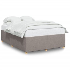 vidaXL Cadre de lit sans matelas taupe 140x190 cm tissu
