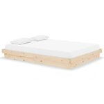 vidaXL Cadre de lit bois massif 140x190 cm
